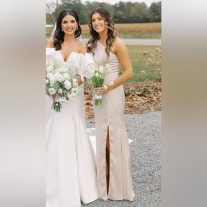 Stacees champagne bridesmaid dress, Size 4, Worn once, perfect condition